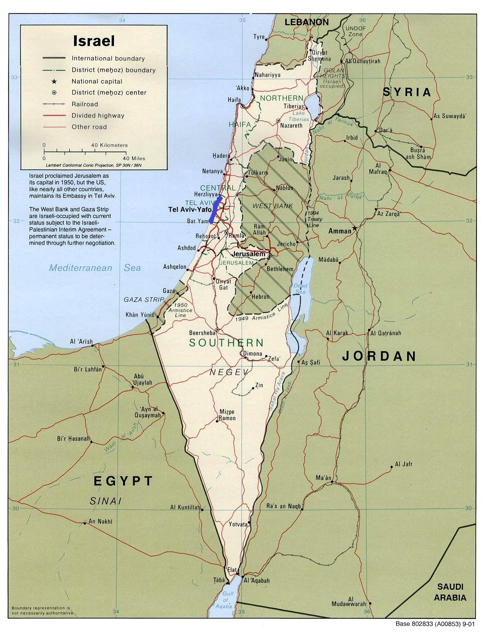 large-political-and-administrative-map-of-israel-with-roads-and-major ...