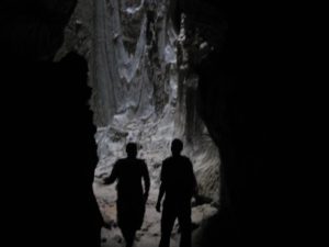 At the shaft entrance.. Sodom salt cave