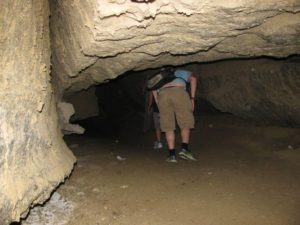 Entering the first of two. It can be easily seen from the road. Sodom salt cave