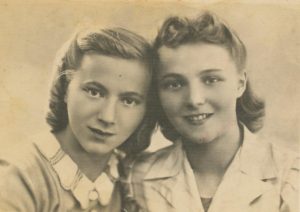 My grandmother (left) and her sister - postcard