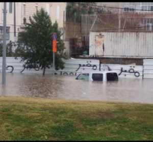 A car in a "puddle" - cloudburst