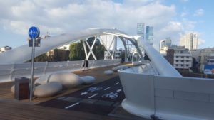 The bridge - two archs and a deck for pedestrians and bicycles - Yehudit bridge