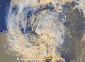 Today at 15:34 - the eye of the storm hit southern Israel - Red sea trough storm