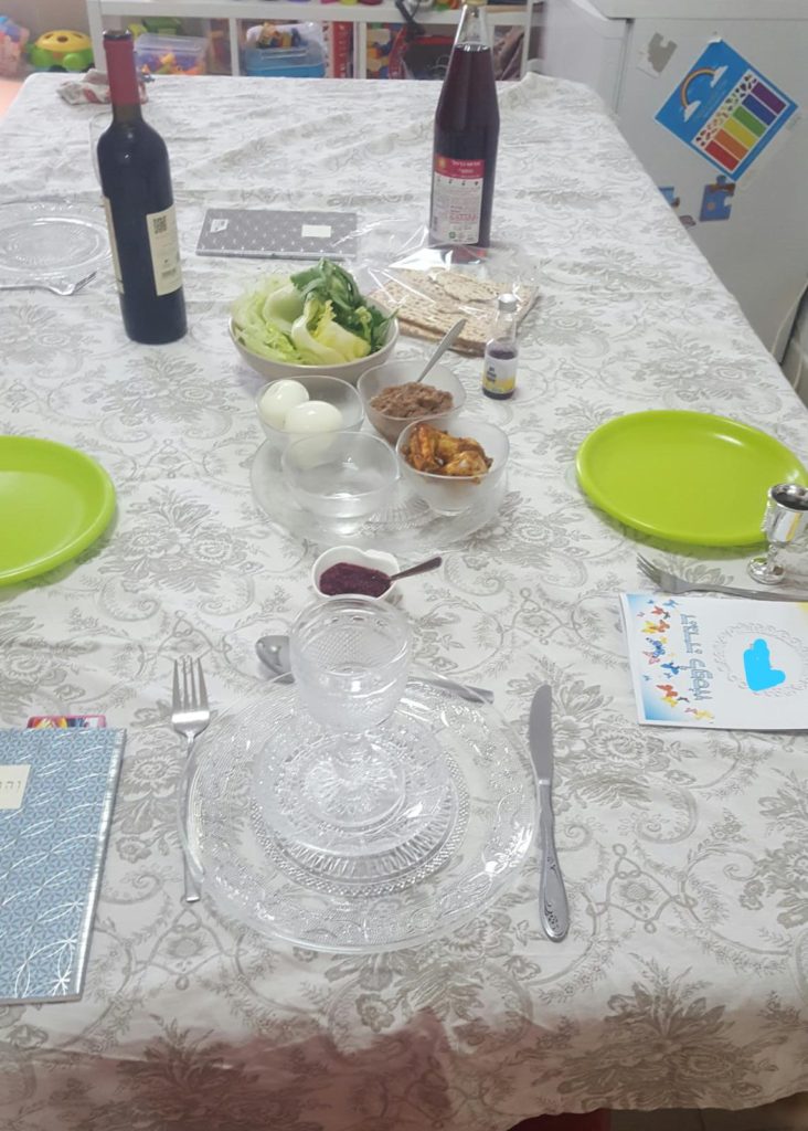 How all the family Passover Seder tables looked like, each couple celebrating by its own - 5 - Passover Seder