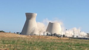 From distance - cooling tower collapse