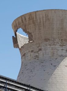 the hole opened couple of days ago in the cooling towers