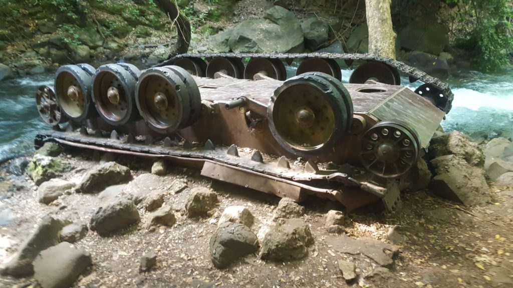 This tank is part of force attacked Kibbutz Dan West of here on the second day of Six Day War (06.06.1967) - lower Banias stream