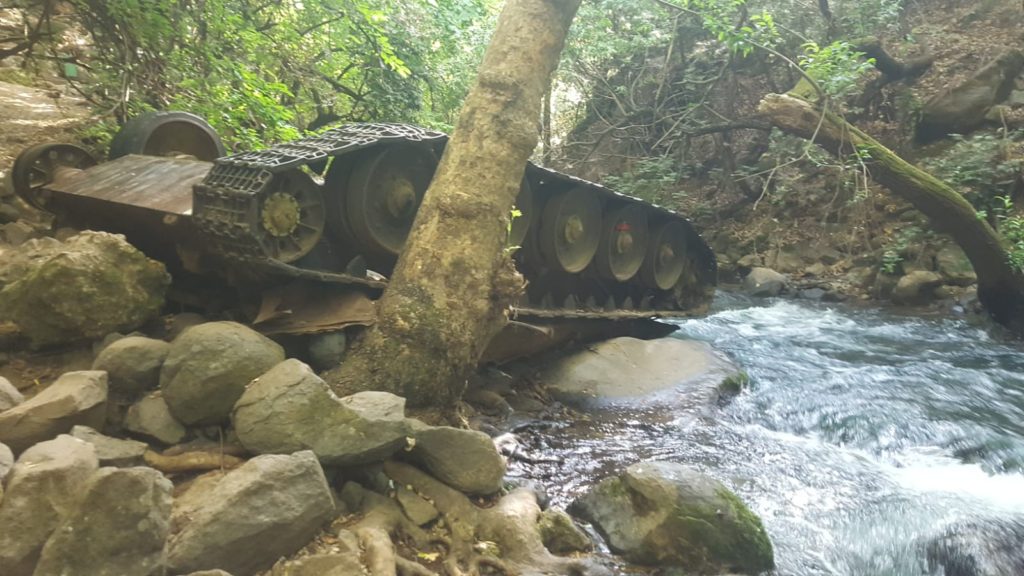 This tank is part of force attacked Kibbutz Dan West of here on the second day of Six  Day War (06.06.1967) - lower Banias stream