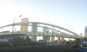 At Yehudit bridge - black flags