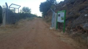 About a km in the trail you crossed the gate with the Neve Ativ to Man Pool trail sign