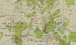 A map from 1933 showing Sataf village