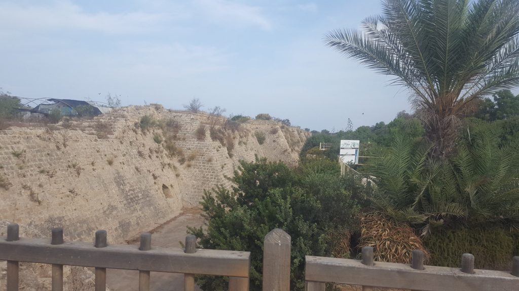 The middle time entrance gate and crusader fortifications - Caesarea