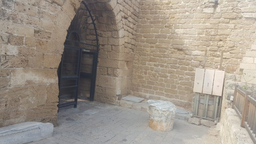 The middle time entrance gate and crusader fortifications - Caesarea