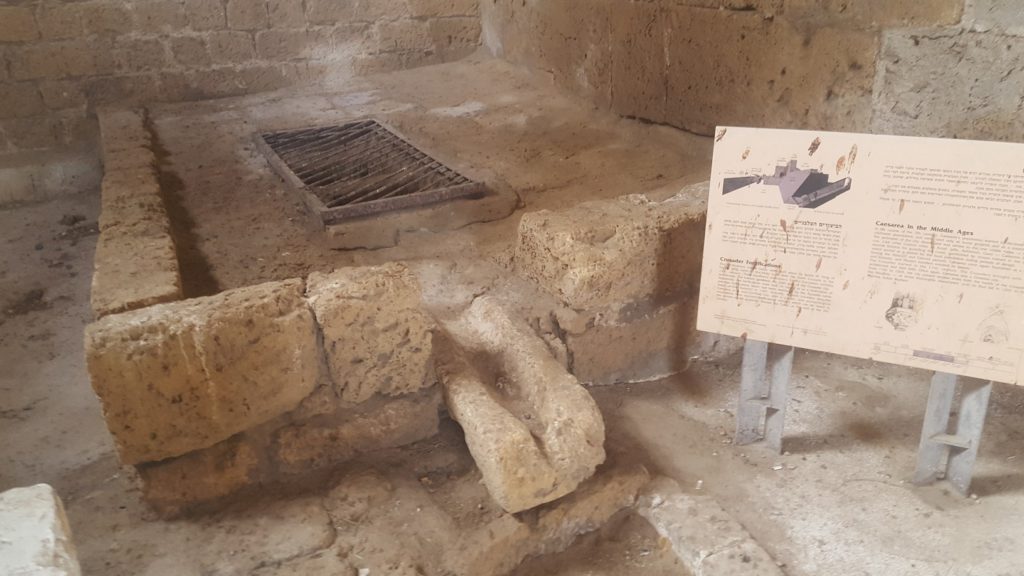 The middle time entrance gate and crusader fortifications - Caesarea