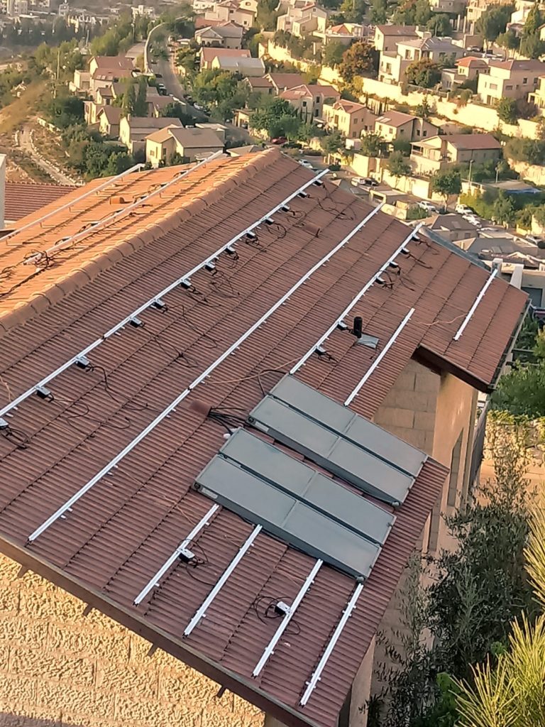 The roof with the support for the panels - PV Solar panels