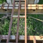 The bridge wood deck over the steel beams - Bnot Ya'akov