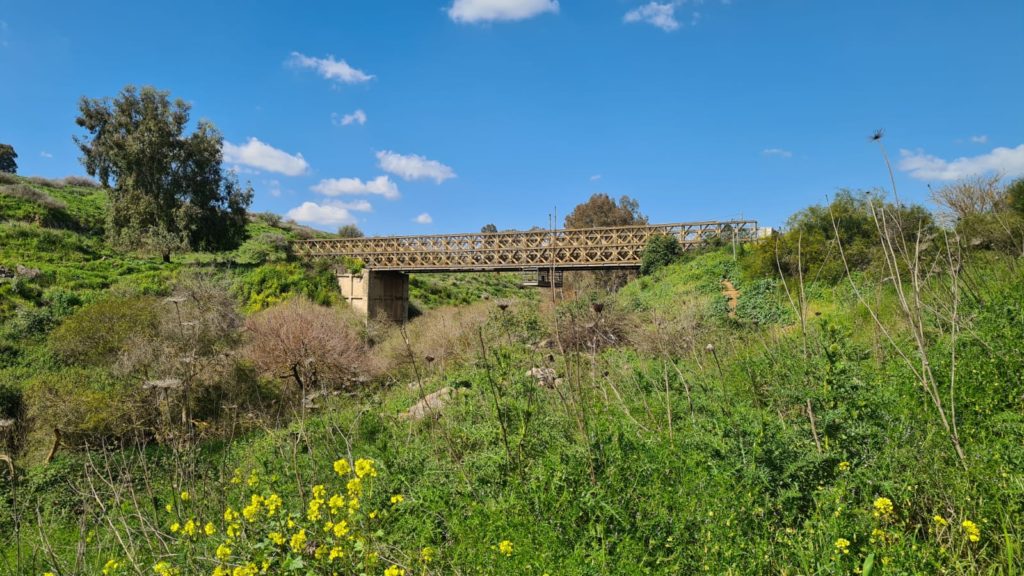 The Bailey bridge that was left on the site