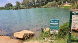 The artificial lake that gathers the stream water