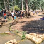 Paddling pools, walking on those for a couple of hundred meters cool us down and allow us to keep going the the rest of the site. Tel Afek