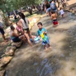 Paddling pools, walking on those for a couple of hundred meters cool us down and allow us to keep going the the rest of the site. Tel Afek