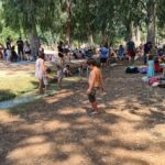 Paddling pools, walking on those for a couple of hundred meters cool us down and allow us to keep going the the rest of the site. Tel Afek