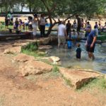 Paddling pools, walking on those for a couple of hundred meters cool us down and allow us to keep going the the rest of the site. Tel Afek