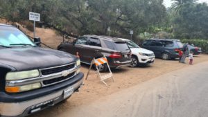 The parking at the trailhead - hot spring canyon