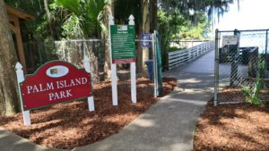 The entrance to Palm Island Park in Mount Dora
