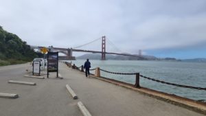 The Golden Gate bridge in San Fransisco. It has a chapter of National Geographic book I had called Wonders of Engineering
