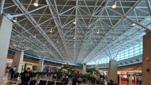 A nice steel grid roof in Miami International Airport