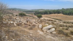 The ruin of the Byzantine church, and the beautiful mosaic had been found in it on 2011 (and was destroyed) (Source: Wikipedia)