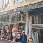 Fabric and textile shops on the street