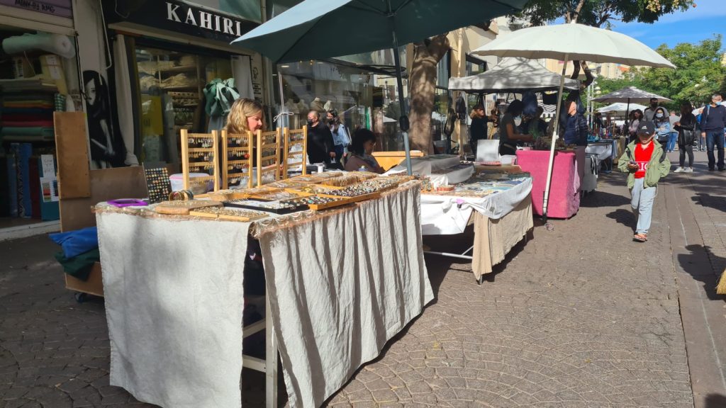 Handicraft stand in the art fair (happens on Fridays and Tuesdays in the pedestrians mall of the street)