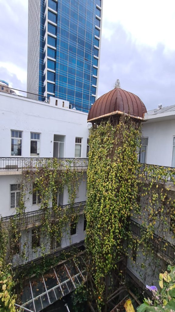 The elevator shaft from the roof