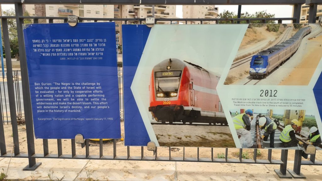 Time line of the railway to Beer Sheva and south of it. - Beer Sheva old train station