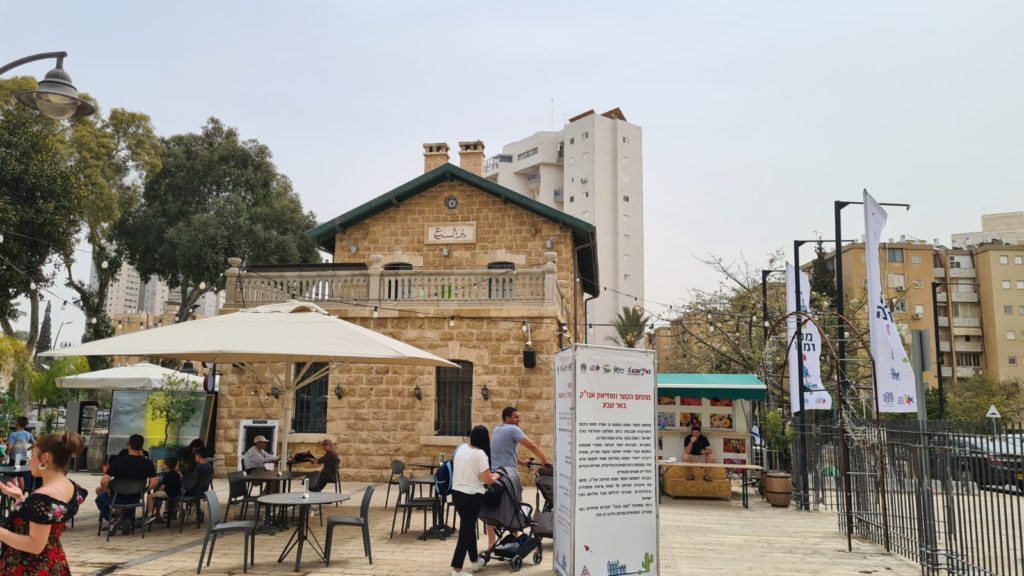 The terminal - built on 1915 as the station connected to Hejaz railway system. Stone plate with the name Beer Sheba in Arabic are embedded on each side of the building. From 1948 till 1967 the building hosted unit 8200. Today the building hosts a chef restaurant and art gallery. - Beer Sheva old train station