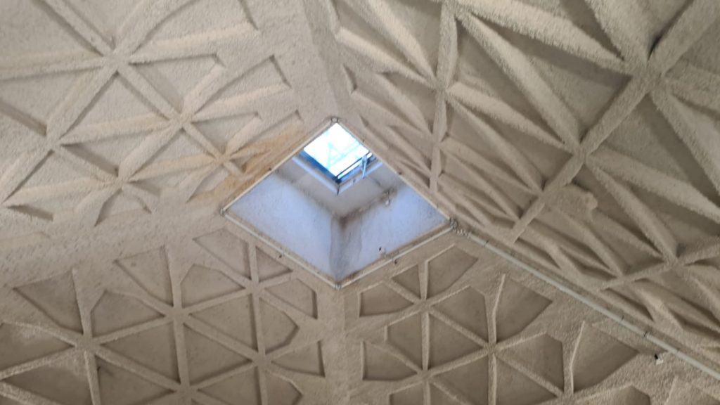 The window in the roof was to allow to fill the silo using the car from above - Bnei Barak Grain silos