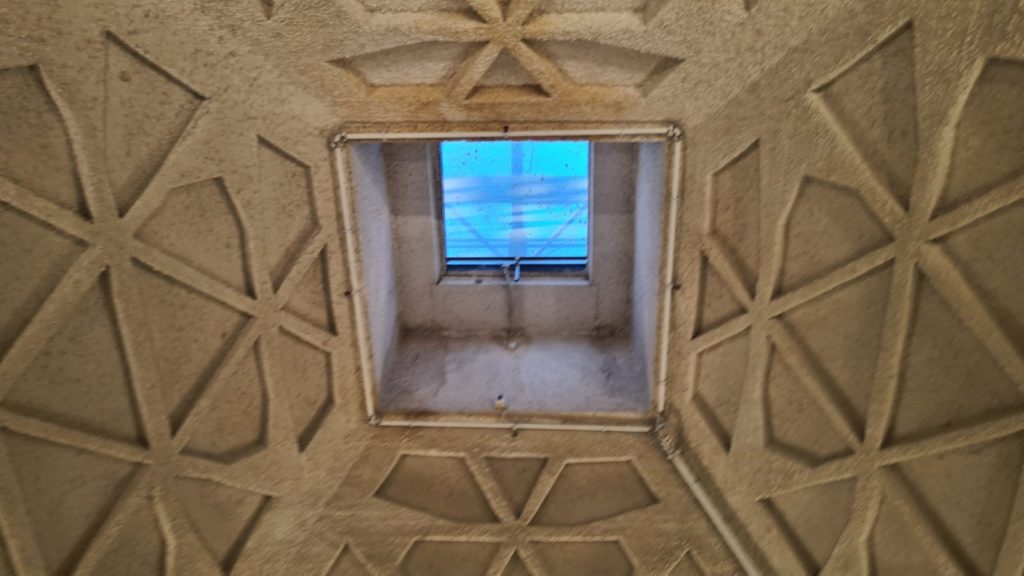 The window in the roof was to allow to fill the silo using the car from above - Bnei Barak Grain silos