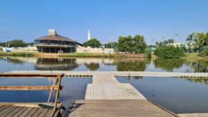 The Daniel Rowing Centre and some Ardeas - Yarkon Park