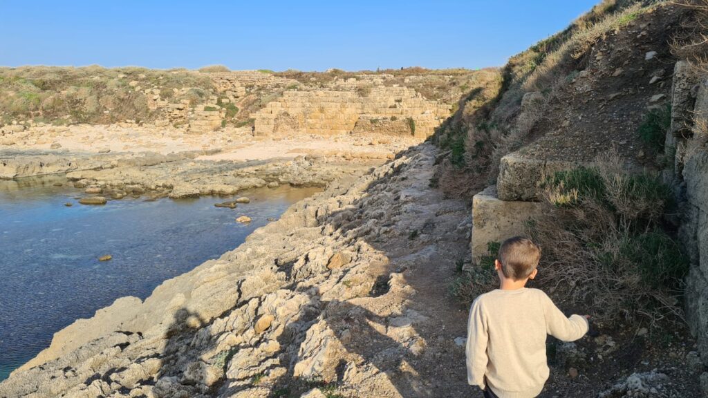 Jannaeus walks slowly and carefully in the narrow trail