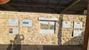 The history of Tel Dor on the visitors center wall