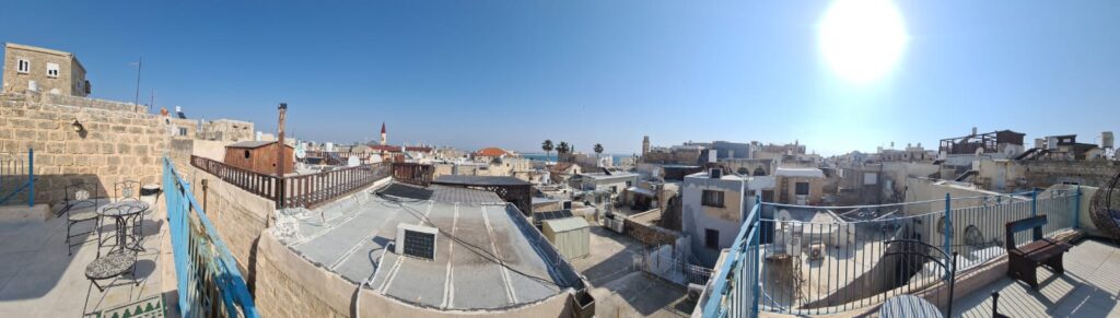 And a wider view from the rooftop