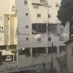 The building in Rehovot that was hit by a rocket form Gaza strip - Operation Shield and Arrow - day 3