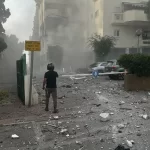 The building in Rehovot that was hit by a rocket form Gaza strip - Operation Shield and Arrow - day 3