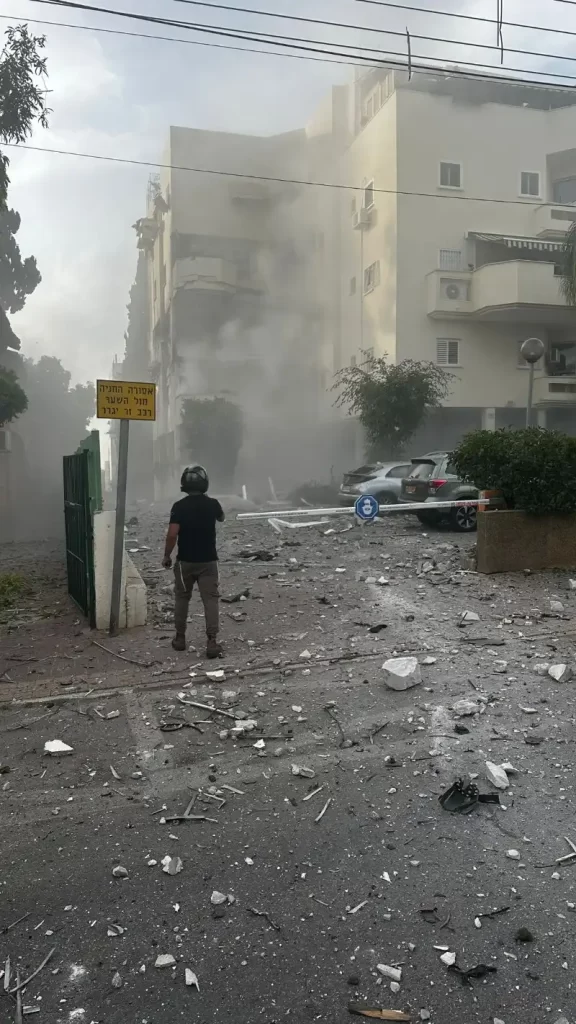 The building in Rehovot that was hit by a rocket form Gaza strip - Operation Shield and Arrow - day 3