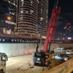 A bit of construcion of course - drilling bentonite pies in Ayalon stream in between the highway