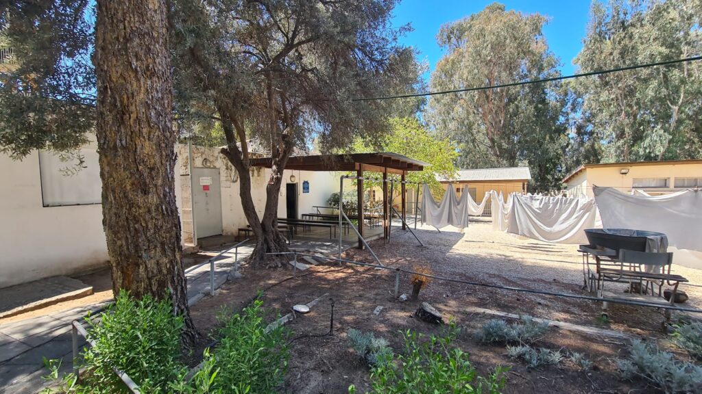 The bakery produced bread for the Kibbutz and Rehovot. The 10 ton oven had rails and covered a bigger access open to the factory which was only used 3 times: to get the machinery in, to once upgrade it and to pull the machinery out. The chimeny used to hid the  pollution from the factory.