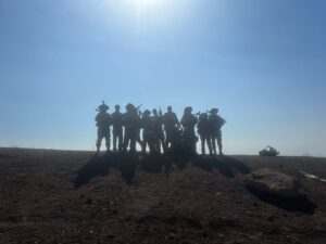 The squadron exhausted on top of the mountain