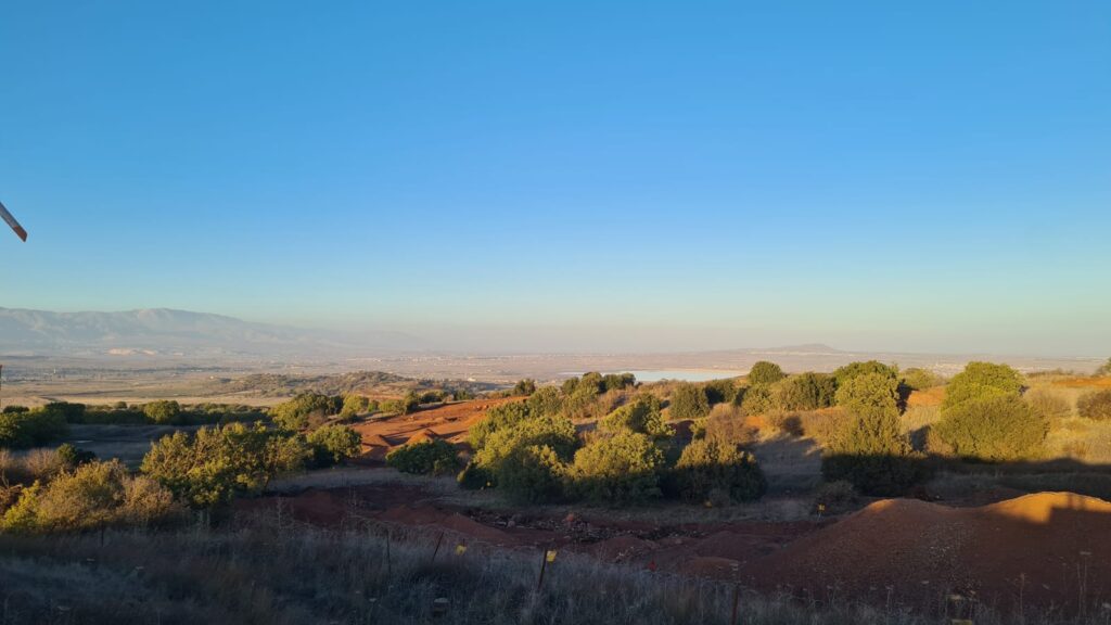 Syria to the west (and its line of dormant volcanoes)