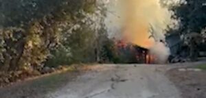 Burning house in the Kibbutz from Hezbollah attacks (Source: news.walla.co.il) 